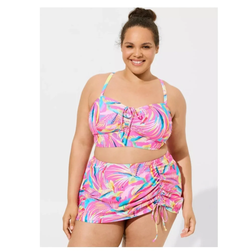 torrid Pink Multi Swirl Swim Skirt